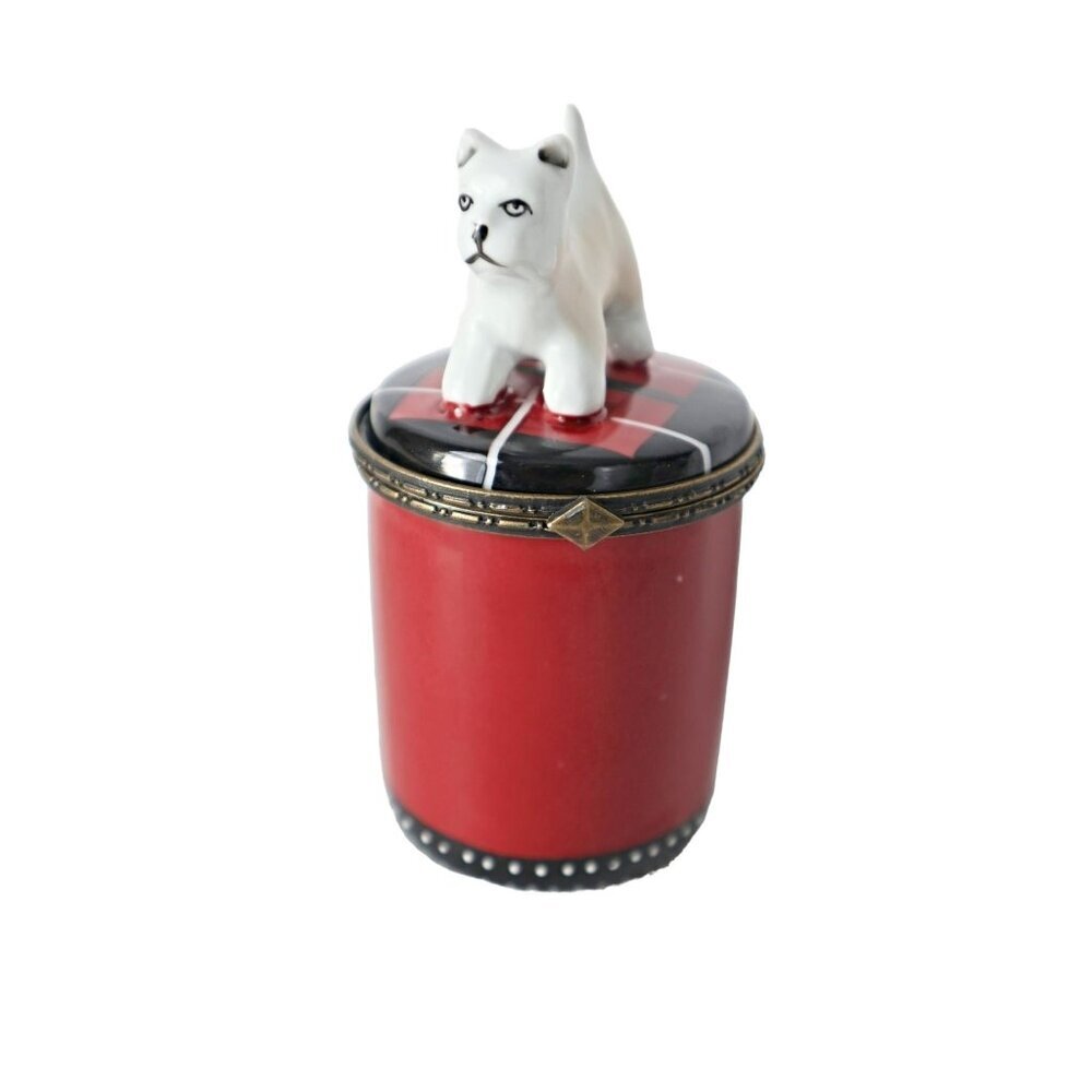 Vintage Bombay Company Lidded Porcelain Candle & Holder Dog